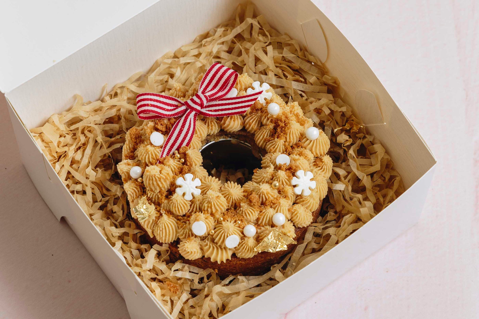 Christmas cookie wreath biscoff