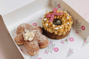 Christmas biscoff duo doughnut and cookie wreath