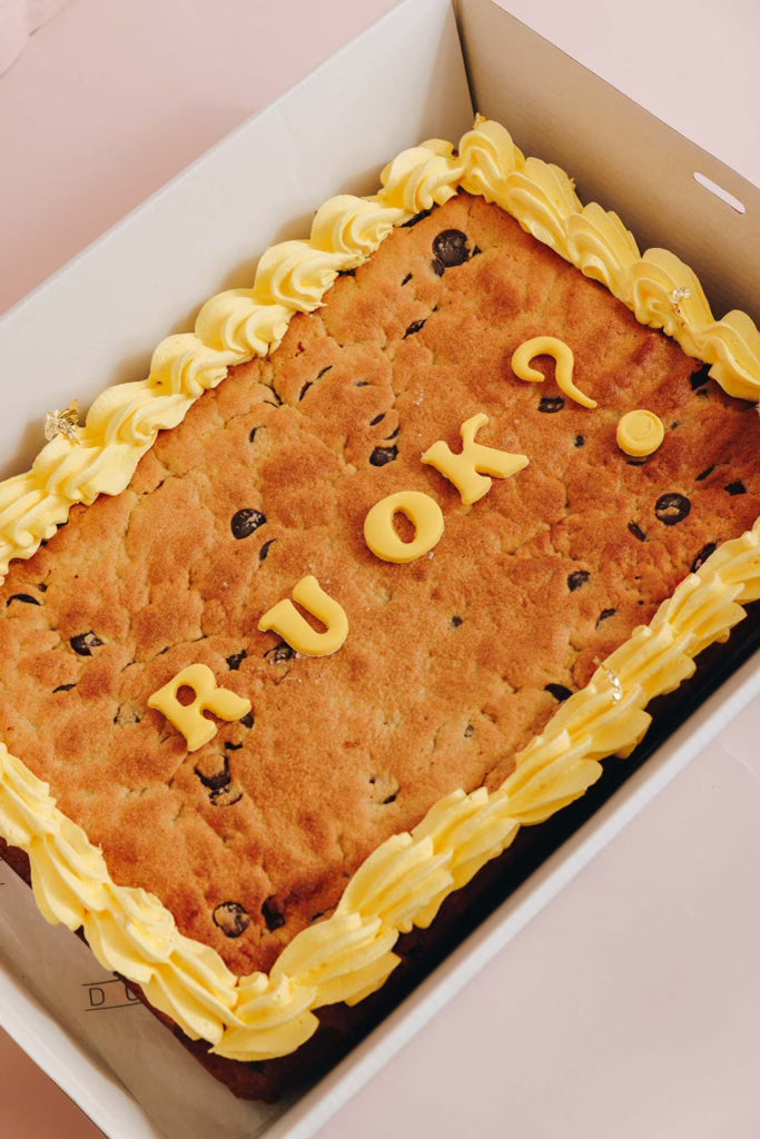 R U OK DAY Chocolate chip cookie slab